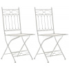 Garden-Shop Kovová skladacia stolička Asina (SET 2 ks) - Biela antik