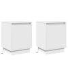 zahrada-XL Nočné stolíky s LED svetlami 2 ks Biela 39x34,5x50 cm 869595