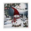 Vianočný gobelínový obrus na stôl Snehuliak 90x90 cm Chenille IT07