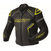 Kožená bunda RST S1 D3O černá/šedá/fluo žlutá vel. 40