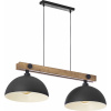 TK Lighting Oslo závesné svietidlo 2x60 W čierna-drevená 1706