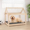 vidaXL Posteľ pre psa 81x60x70 cm borovicový masív - Hnedá - 119254-65916
