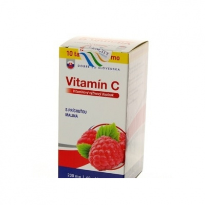 Dobré z SK Vitamín C 200 mg príchuť MALINA tbl 60+10 70 ks