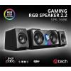 C-TECH reproduktory SPK-16, 2.2, 16W, RGB podsvícení, 3,5mm jack, USB napájení, černé
