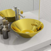vidaXL Umývadlo 42x14 cm keramické zlaté - Zlato - 217594-211122