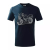 Športová motorka - Tričko detské bavlnené - 122 cm/6 rokov ( Tmavomodrá (takmer čierna) )