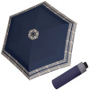 Doppler Fiber Havanna Timeless Blue Hahnentritt dámsky skladací dáždnik Doppler
