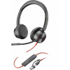 HP Poly Poly Blackwire 8225 Stereo Microsoft Teams Certified USB-C Headset +USB-C/A Adapter 8X225AA (8X225AA)
