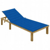 Záhradné lehátko - Deckchair s kobaltovým vankúšom, impregnované drevo (Deckchair s kobaltovým vankúšom, impregnované drevo)