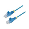 StarTech.com 1m Slim LSZH CAT6 Ethernet Cable, 10 Gigabit Snagless RJ45 100W PoE Patch Cord, CAT 6 10GbE UTP Network Cable w/Strain Relief, Blue, Fluke Tested/ETL, Low Smoke Zero Halogen - Category 6