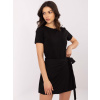 Čierne dámske bavlnené tričko s výšivkou na rukávoch RV-TS-A518.39-black