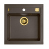 Alveus FORMIC 20 kuchynský granitový drez so sifónom spodná montáž Chocolate+prepad gold 1103764ST+gold