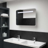 Petrashop LED koupelnová skříňka se zrcadlem 80 x 9,5 x 55 cm Bílá 285120