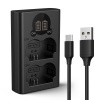 K&F Concept K&F NP-W235 duálna nabíjačka s nabíjaním Micro USB a Type-C