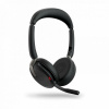 Jabra Evolve2 65 Flex Slúchadlá s mikrofónom Káblový a bezdrôtový Pres hlavu Kancelária / call centrum Bluetooth Čierna (26699-989-999)