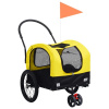 Vozík pre domáce zvieratá na bicykel/beh 2-v-1, žlto čierny-ForU-92439