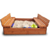 GoodJump Drevené Pieskovisko 120 × 120 cm s krytom, smrekové drevo gj-2656492