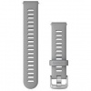 Remienok Garmin Quick Release (18 mm) silikónový, Powder Grey – Silver 010-11251-3G