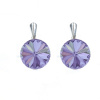 Náušnice Swarovski elements Rivoli 12 mm fialové VIOLET