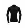 Pánske funkčné tričko Devold Spirit Shirt Zip Neck Black L