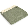 Vlněná deka Fishbone Olive 183 x 150 cm Tweedmill