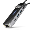 AXAGON HMC-6GLN, USB 5Gbps hub, 2x USB-A, USB-C, HDMI 4k/60Hz, RJ-45 GLAN, PD 100W, kábel USB-C 20cm/ PN:HMC-6GLN