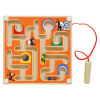 Drevený magnetický labyrint štvorcový - oranžový