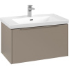 VILLEROY & BOCH Subway 3.0 závesná skrinka pod umývadlo, 1 zásuvka, s LED osvetlením, 772 x 478 x 429 mm, Taupe, C573L2VM