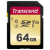 TRANSCEND SDXC karta 64GB 500S, UHS-I U3 V30 (R:95/W:50 MB/s) TS64GSDC500S