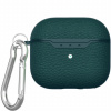 AppleKing obal s textúrou kože a karabínou pre AirPods 4 - petrolejový - možnosť vrátiť tovar ZADARMO do 30tich dní