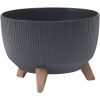Nohel Garden Žardinka ROMA ECO WOOD 4v1 plastová + 3 ks nožičiek d24x15cm Barva: Bílá, Průměr: 24 cm, Výška: 15 cm