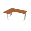 Hobis Pracovný stôl Flex, ergo, pravý, 160x75,5x120 (60x60) cm, čerešňa/kov