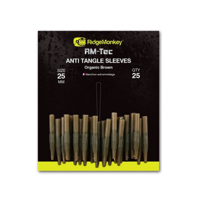 Převleky RidgeMonkey RM-Tec Anti Tangle Sleeves 25mm Organic Brown 25ks