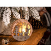Dekorácia MagicHome Vianoce, Jeleň v guli, LED, závesná, drevená, MDF, 85x20x85 mm
