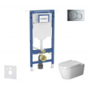 Geberit Duofix Set predstenovej inštalácie, klozetu a dosky Duravit ME by Starck, tlačidla Sigma01, Rimless, SoftClose, lesklý chróm SANI11CP1103