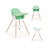 Detská zelená stolička 2v1 na kŕmenie, Multi__HC508 GREEN