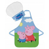 Brandmac Detská zástera s čiapkou Peppa Pig and George 45X50 CM 2X33CM