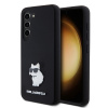 Karl Lagerfeld Silicone (KLHCS23SSMHCNPK) kryt na Samsung Galaxy S23 – Choupette kovový odznak KF2339660