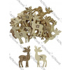 Vianočný drevený výrez sob Scandi 4 cm - biely