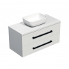 Swiss aqua technologies Koupelnová skříňka s černou úchytkou a krycí deskou SAT Cube Way 100x53x46 cm bílá lesk CUBE46C1003BISAT45
