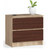 Bývaj s nami SK, Dizajnový nočný stolík KARIN60, dub Sonoma / wenge LTD