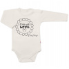Body dlhý rukáv Baby Nellys, Made with love, bezova, veľ. 80