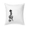Husľový kľúč gitara - Vankúš 50x50 - 50x50 - Iba poťah ( Biela )