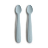 Mushie silikónová prvá lyžička 2ks Powder Blue