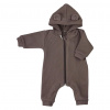 Dojčenský bavlnený overal s kapucňou a uškami Koala Pure brown - 74 (6-9m)