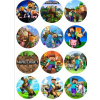 CUKROVÁ TLAČ jedlý obrázok na tortu Cukrová hmota MINECRAFT HRA Sada + TEXT 58