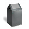 Nádoba na odpad z oceľového plechu, samozhášacia, 43 l, strieborná, vhadzovacie veko strieborné