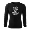 DRAGOWA Fit-T tričko s dlhým rukávom muscle army team, čierna 160g/m2 - XXL