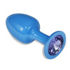 LOVETOY Metal Butt Plug Blue Rosebud with Blue Jewel