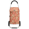 Nákupná taška na kolieskach Beagles Alberic - hnedá s kvetinami - 41,76L